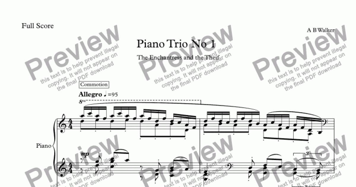 Piano Trio No 1 - Download Sheet Music PDF File