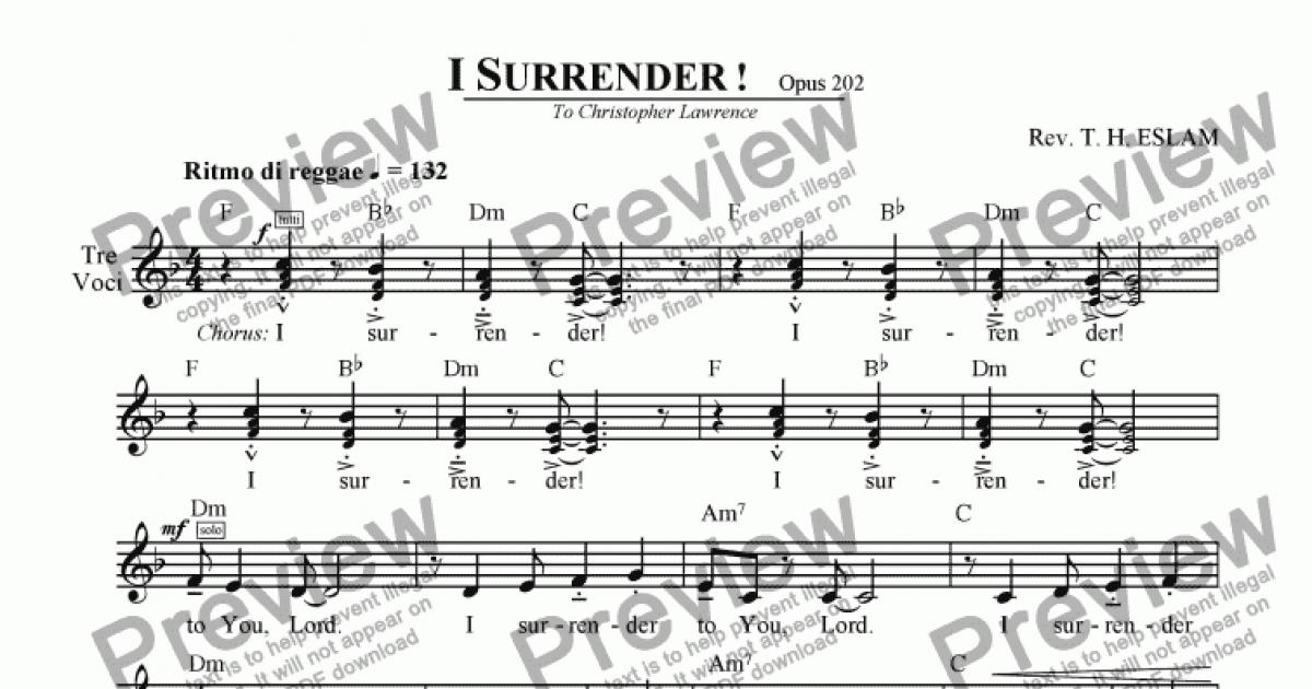 i surrender all chords in g