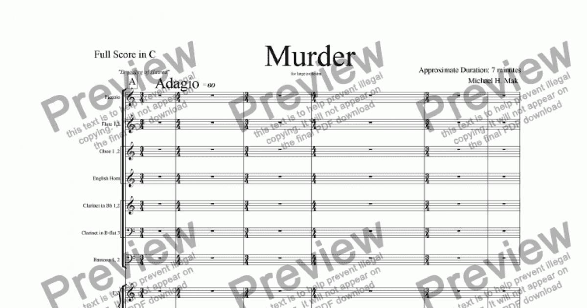 Murder - Download Sheet Music PDF file