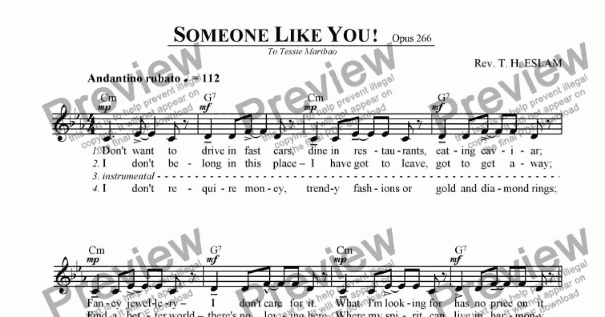 Someone Like You! - Download Sheet Music PDF file