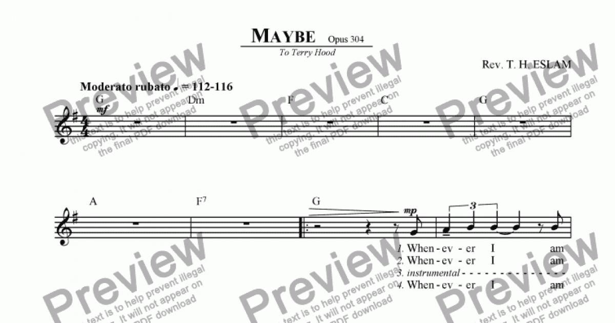 Maybe - Download Sheet Music PDF File