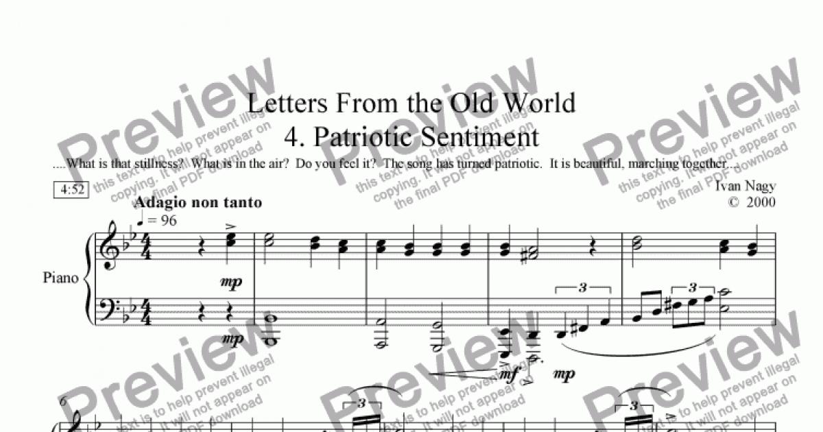 LETTERS 4. Patriotic Sentiment (Solo Piano) Download