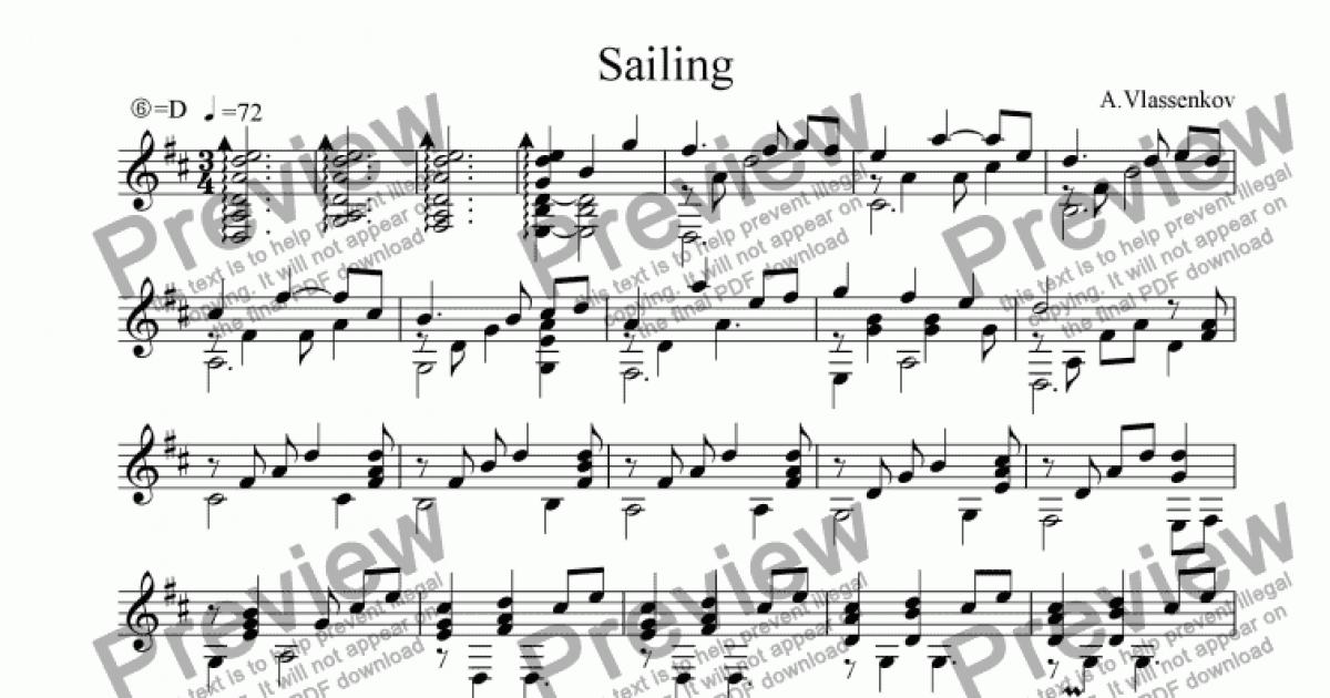 Sailing by ronald binge free sheet music