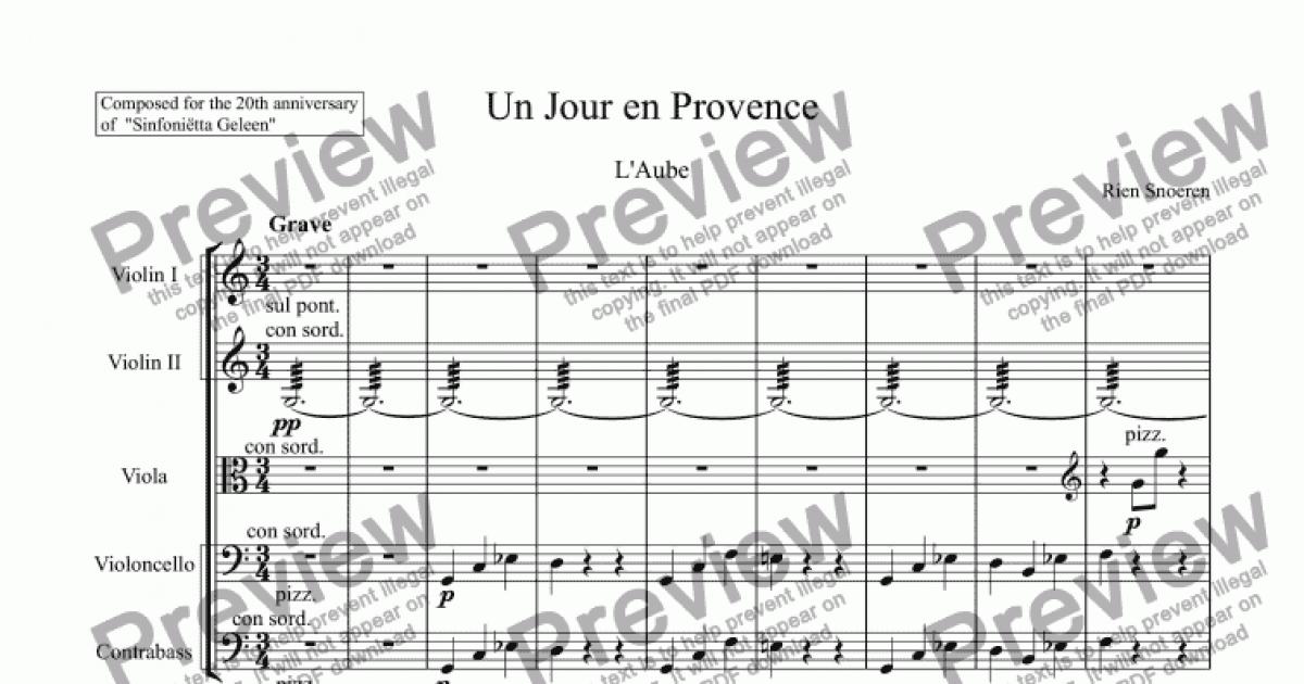 Un Jour en Provence - Download Sheet Music PDF file