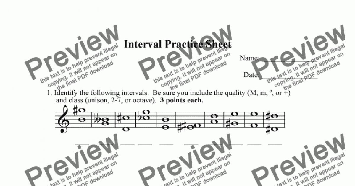 Interval practice worksheet - Download Sheet Music PDF file