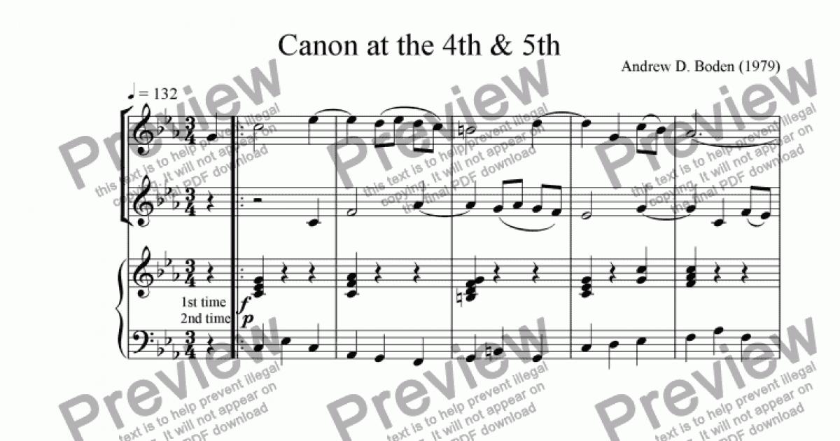 Canon at the 4th & 5th - Download Sheet Music PDF file