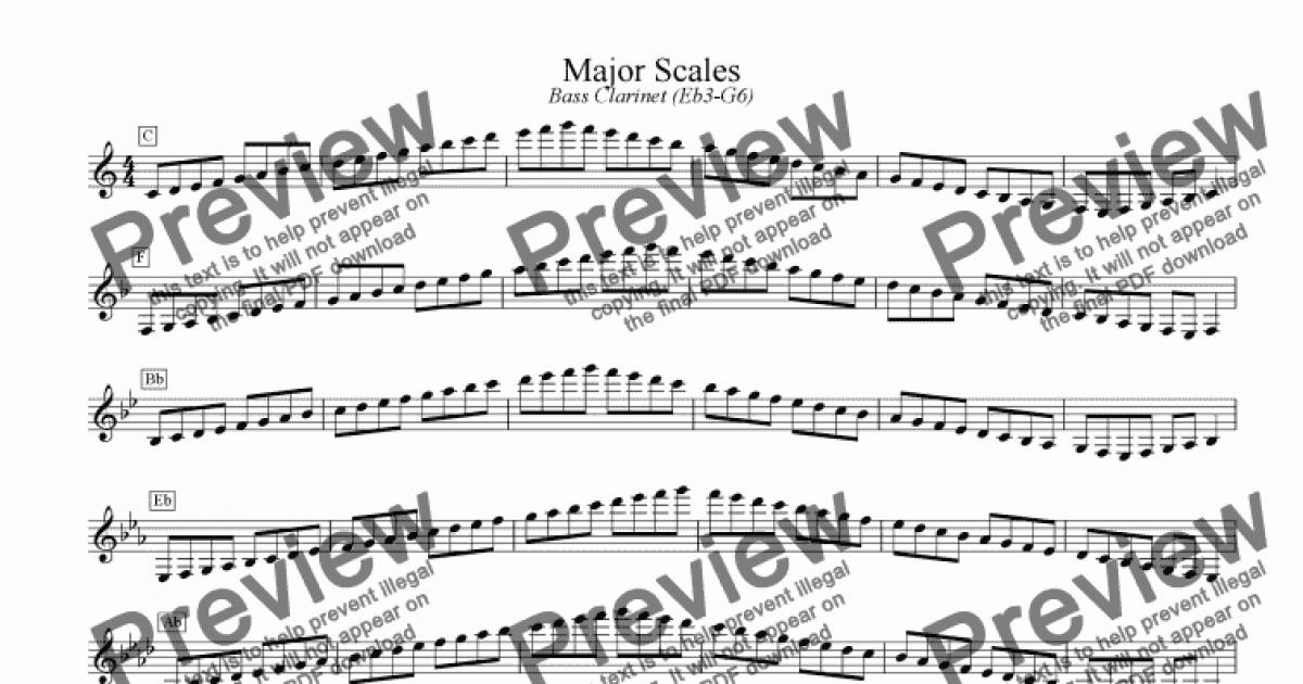 12 bass clarinet major scales