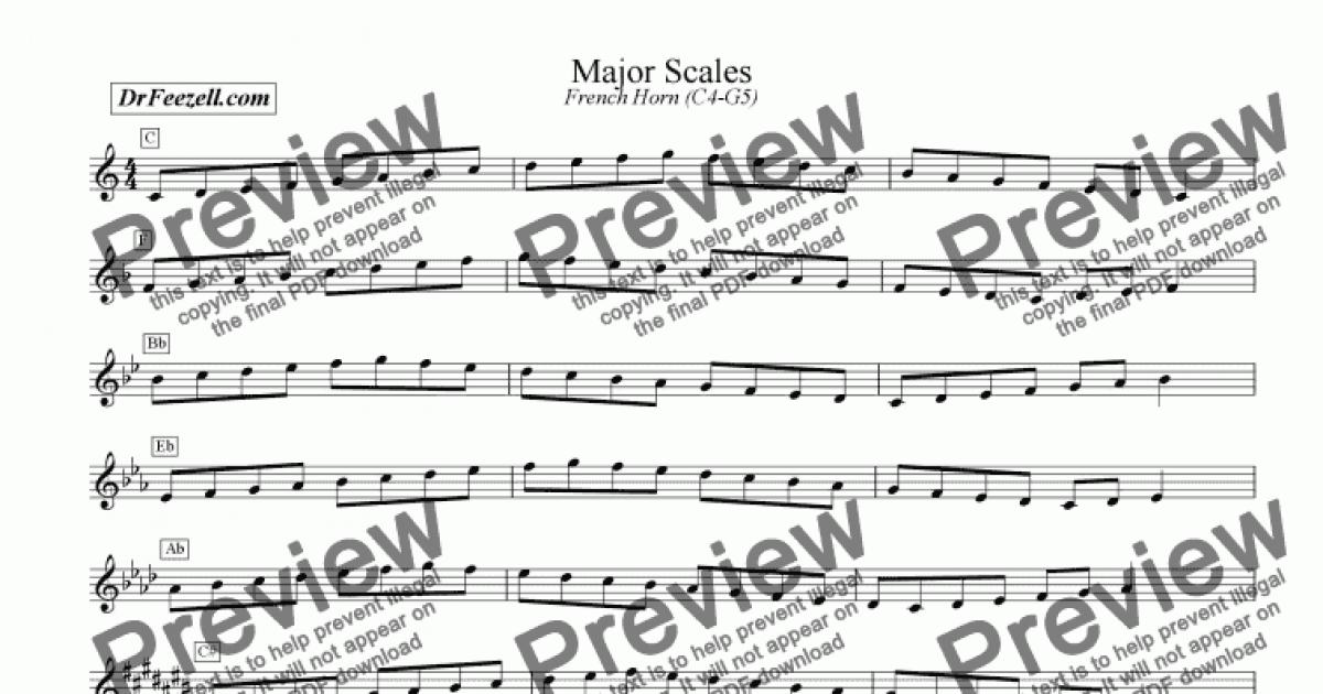 Major/Minor Scales French Horn MULTIPACK Download Sheet Music PDF