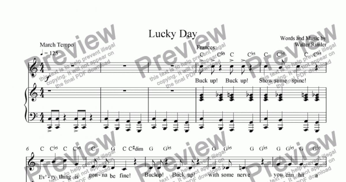 Lucky Day - Download Sheet Music PDF file