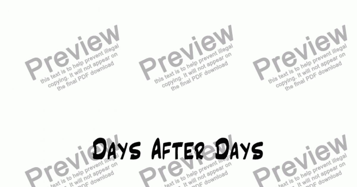 Days After Days Download Sheet Music Pdf File 4255