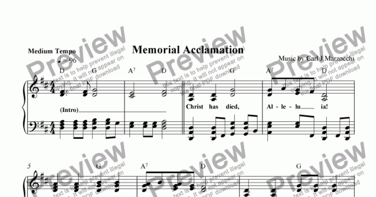 Memorial Acclamation - Download Sheet Music PDF file