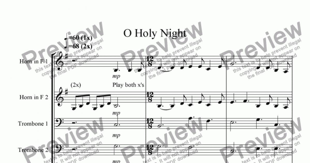 o holy night sheet music e flat major