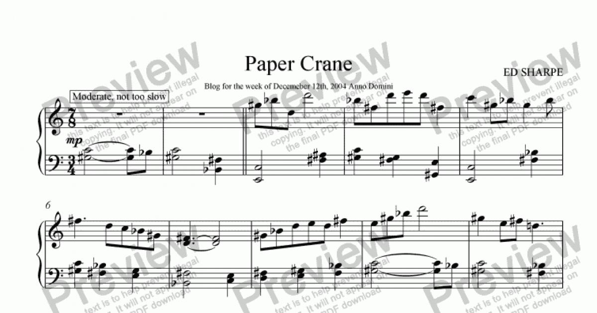 Paper Crane - Download Sheet Music PDF File