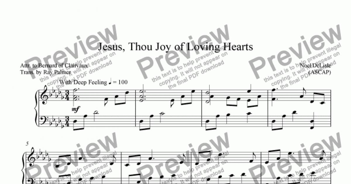 Jesus, Thou Joy of Loving Hearts - Download Sheet Music PDF file