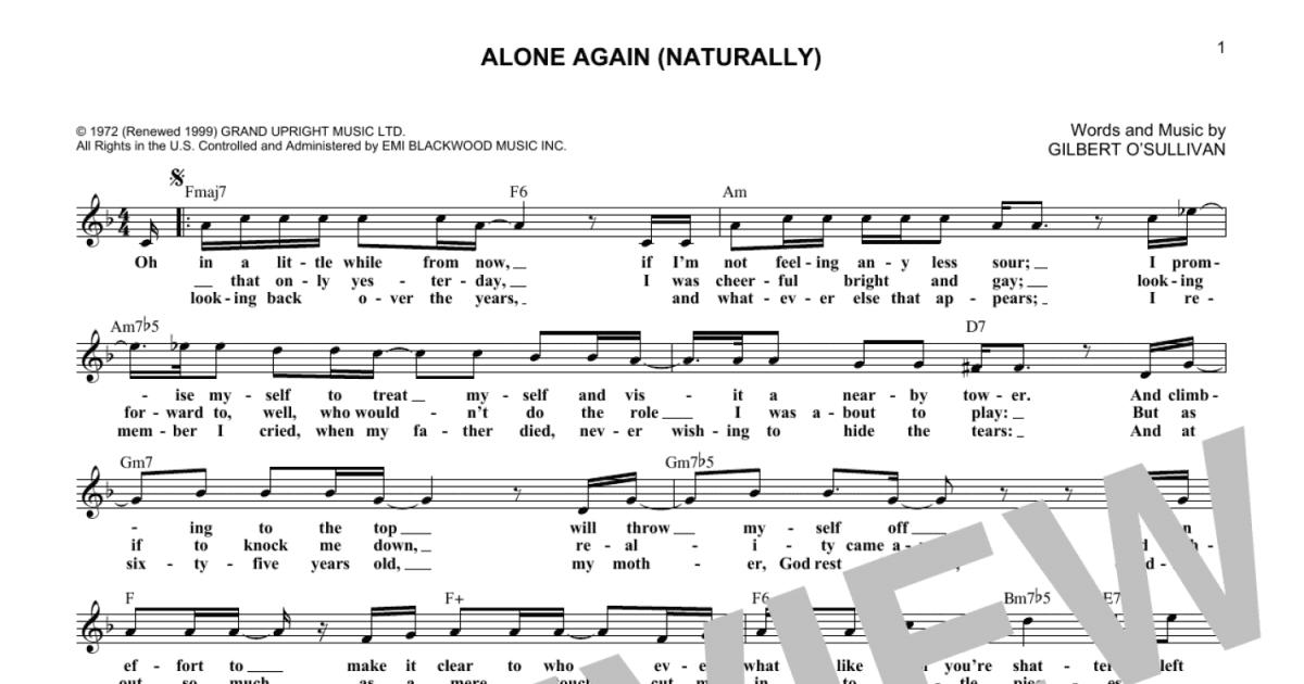 Alone Again (Naturally) (Lead Sheet / Fake Book) - Print Sheet Music