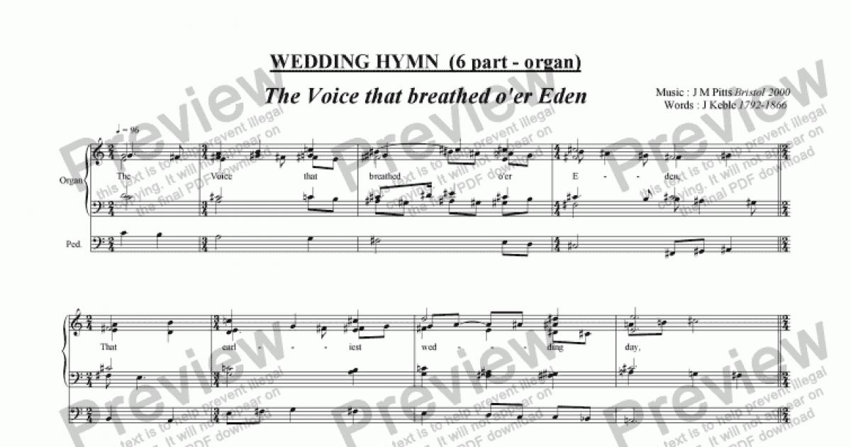 The Voice That Breathed O Er Eden Organ Accompaniment 2000 Pdf