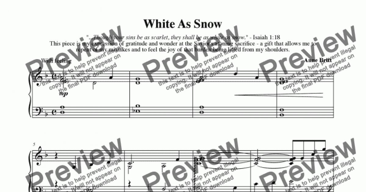 White As Snow - Download Sheet Music PDF File