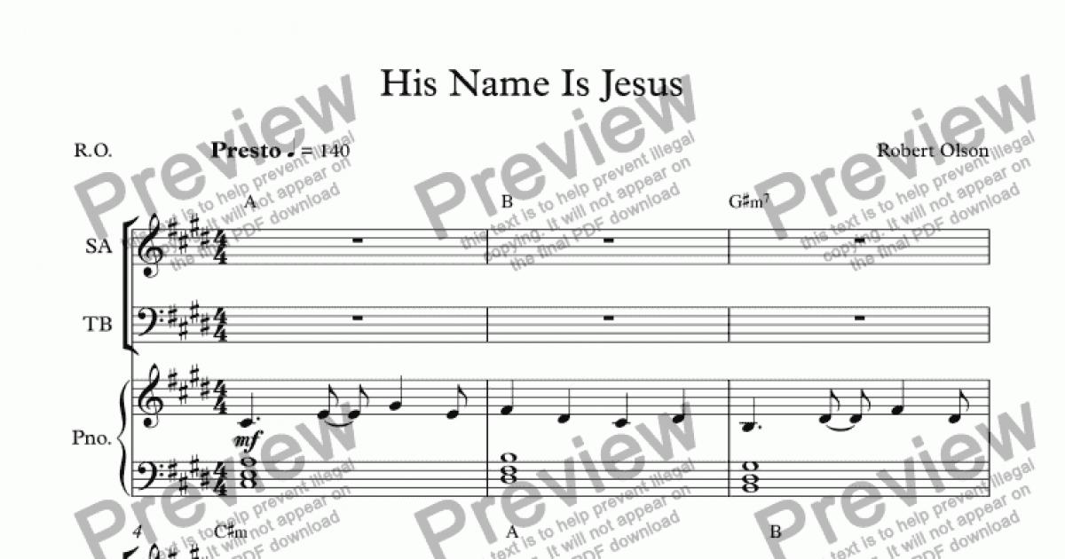 His Name Is Jesus - Download Sheet Music PDF File