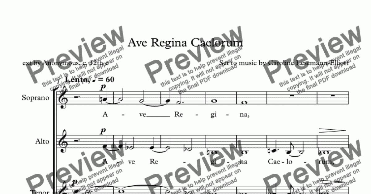Ave regina caelorum chant pdf