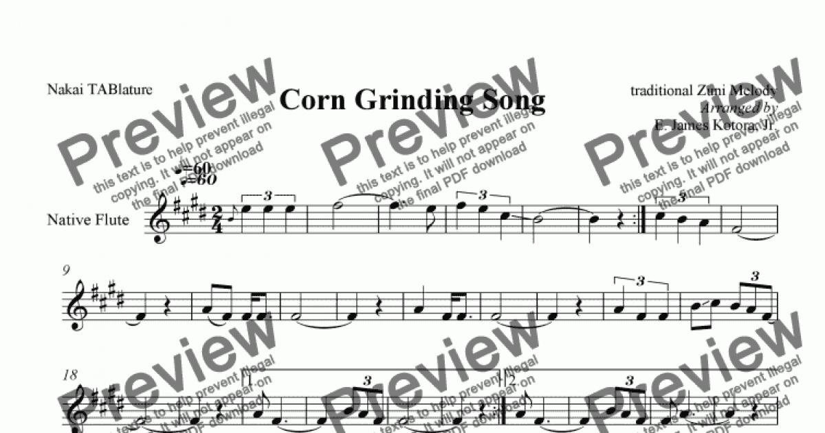 Corn Grinding Song Download Sheet Music Pdf File