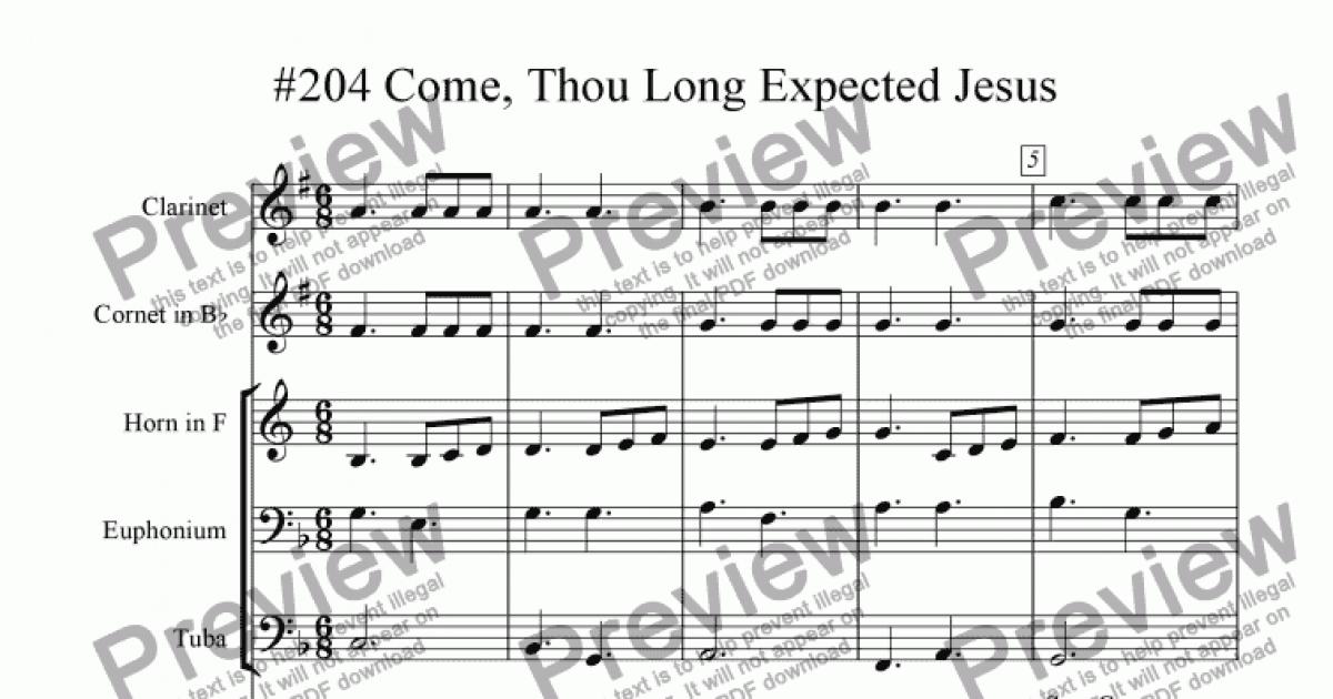 Come, Thou Long Expected Jesus - Download Sheet Music PDF file