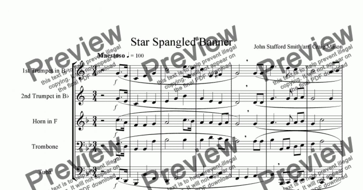 star spangled banner brass quintet sheet music