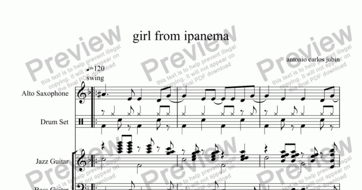 garota de ipanema classical guitar pdf