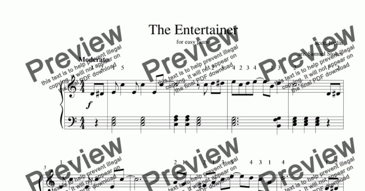 The Entertainer for easy piano Download Sheet Music PDF file