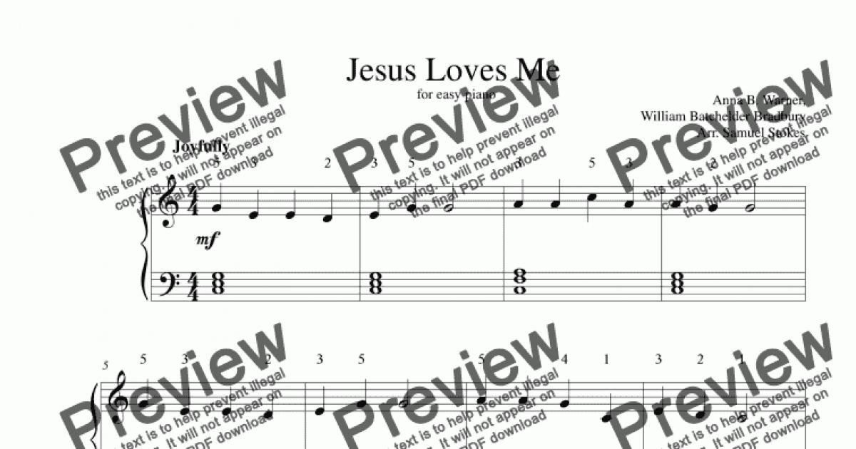 Jesus Loves Me - for easy piano - Download Sheet Music PDF file