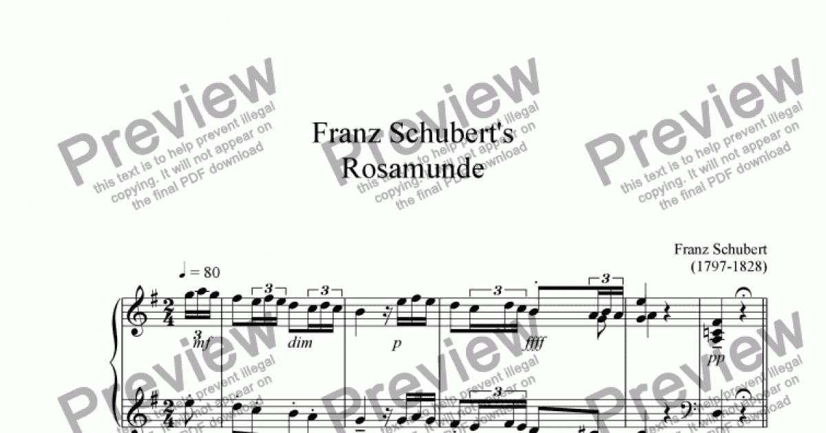 Franz Schubert’s Rosamunde - Download Sheet Music PDF File