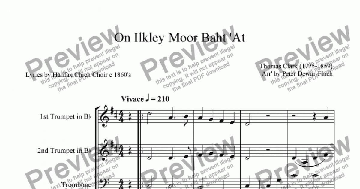 On Ilkley Moor Baht At Download Sheet Music Pdf File