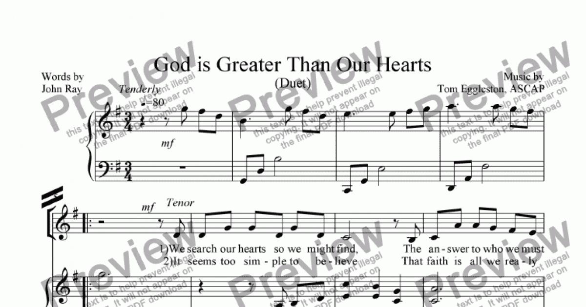 God is Greater Than Our Hearts-Duet - Download Sheet Music PDF file