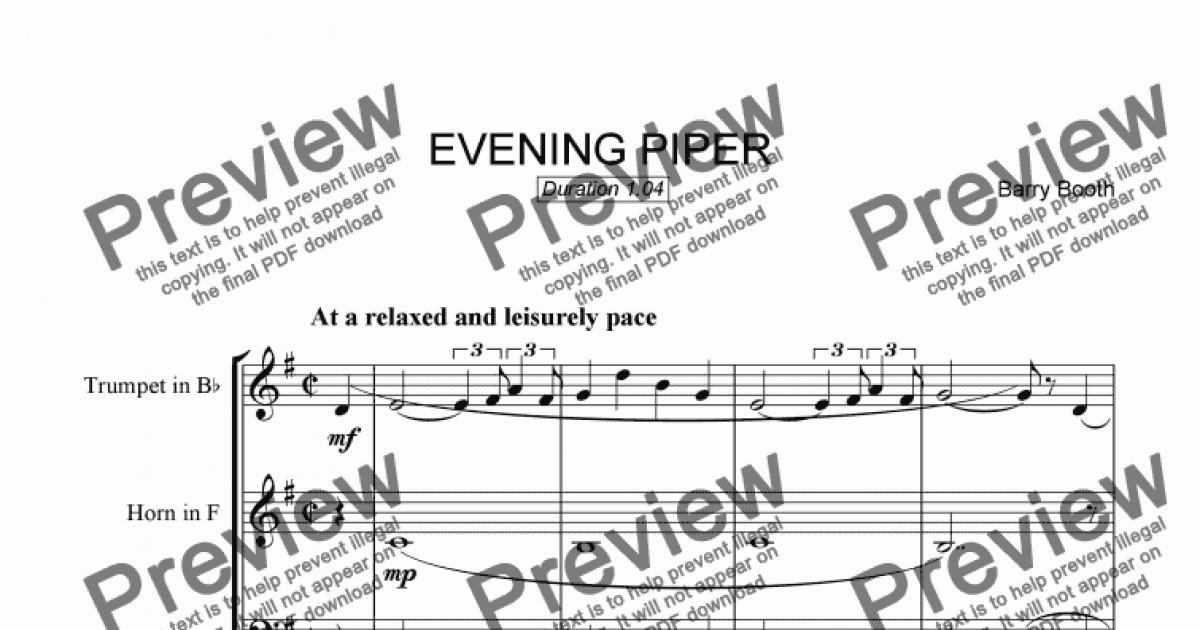 Evening Piper (brass) - Download Sheet Music PDF file