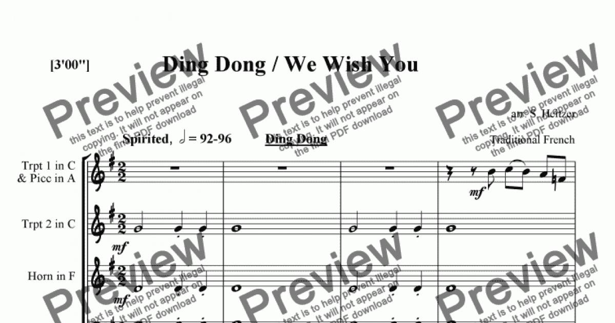 Ding Dong / We Wish You - Brass QUINTET - Download Sheet ...