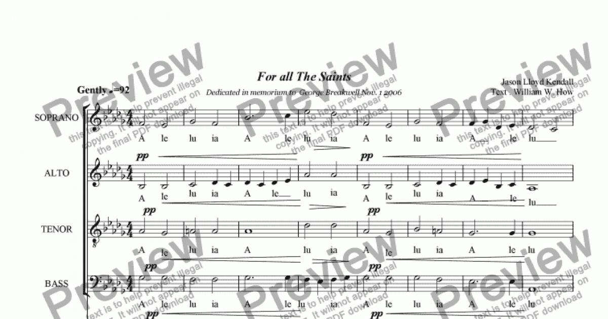 For all The Saints - Download Sheet Music PDF file