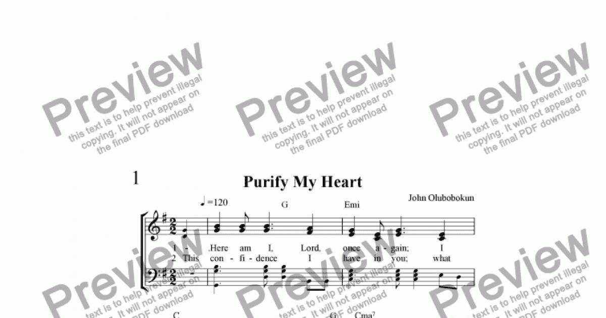 Purify My Heart Download Sheet Music Pdf File