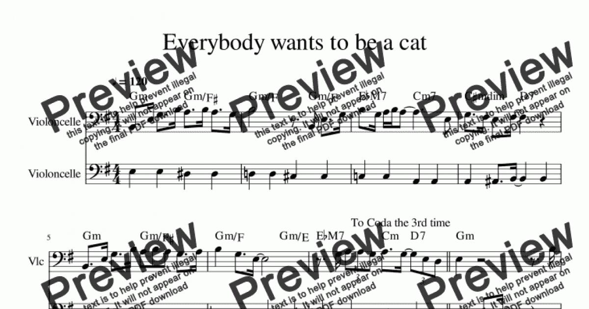 aristocats everybody wants to be a cat piano