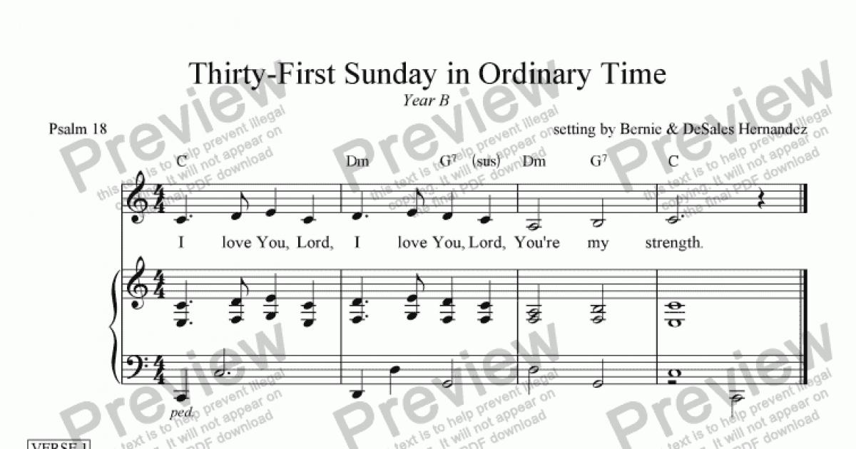 Responsorial Psalm - 31st Sunday In Ordinary Time, Yr. B - Sheet Music