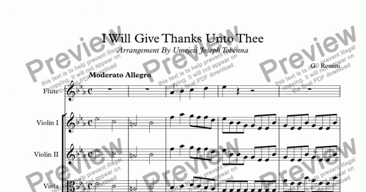 I Will Give Thanks Unto Thee - Download Sheet Music PDF file