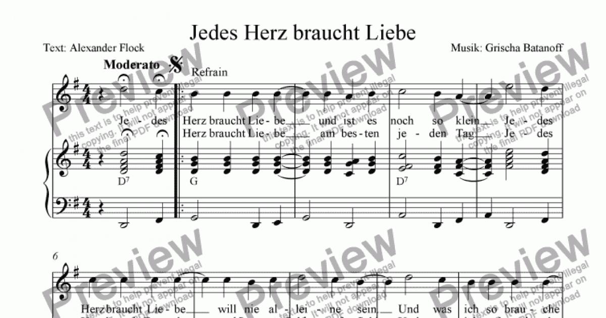 Jedes Herz Braucht Liebe - Download Sheet Music PDF File