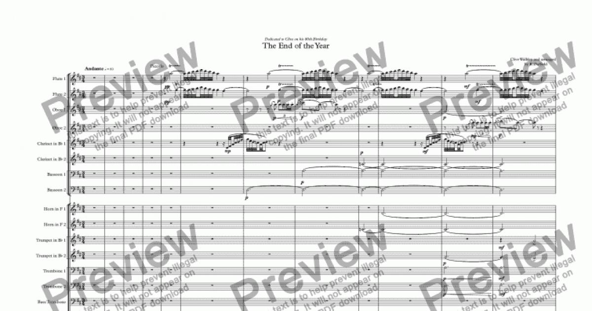 The End of the Year - Download Sheet Music PDF file