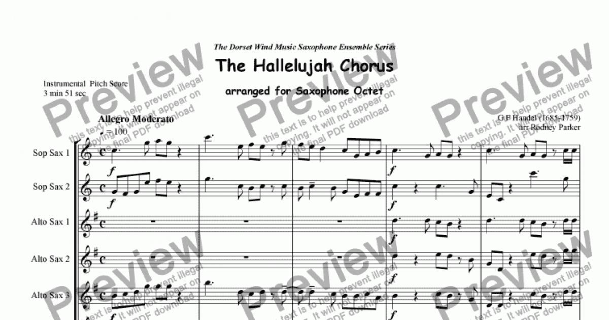 The Hallelujah Chorus arr for Sax Octet - Download Sheet Music PDF