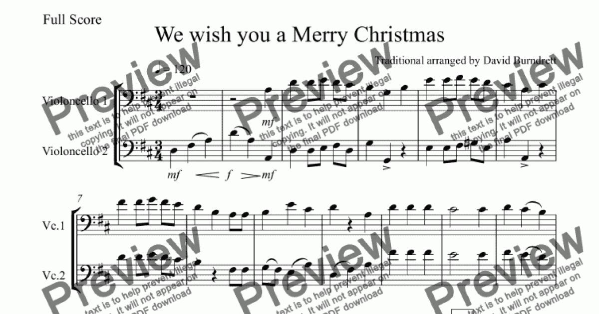 We wish you a Merry Christmas for Cello Duet - Sheet Music PDF file