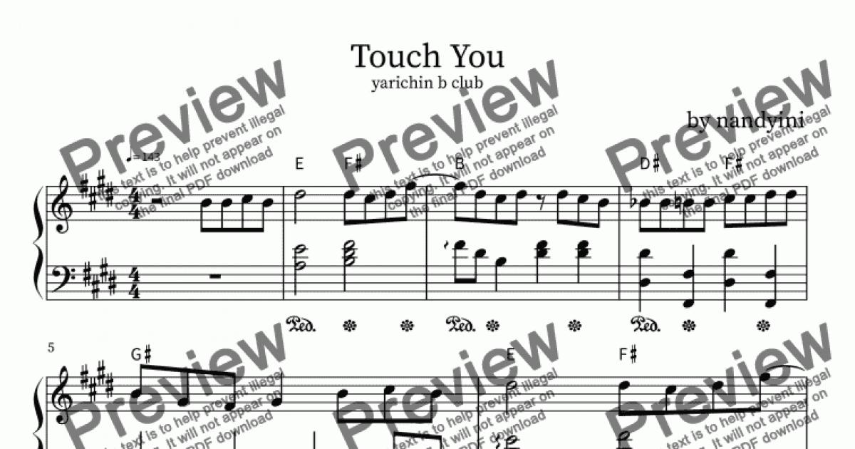 Touch You(yarichin b club) - Download Sheet Music PDF file