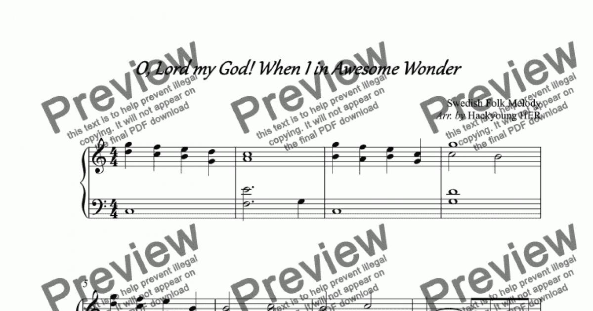 O Lord MY God When I in Awesome Wonder Download Sheet Music PDF file