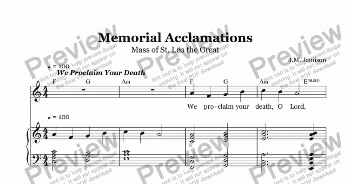 Memorial Acclamations Mass Of St Leo Download Sheet Music Pdf 1487