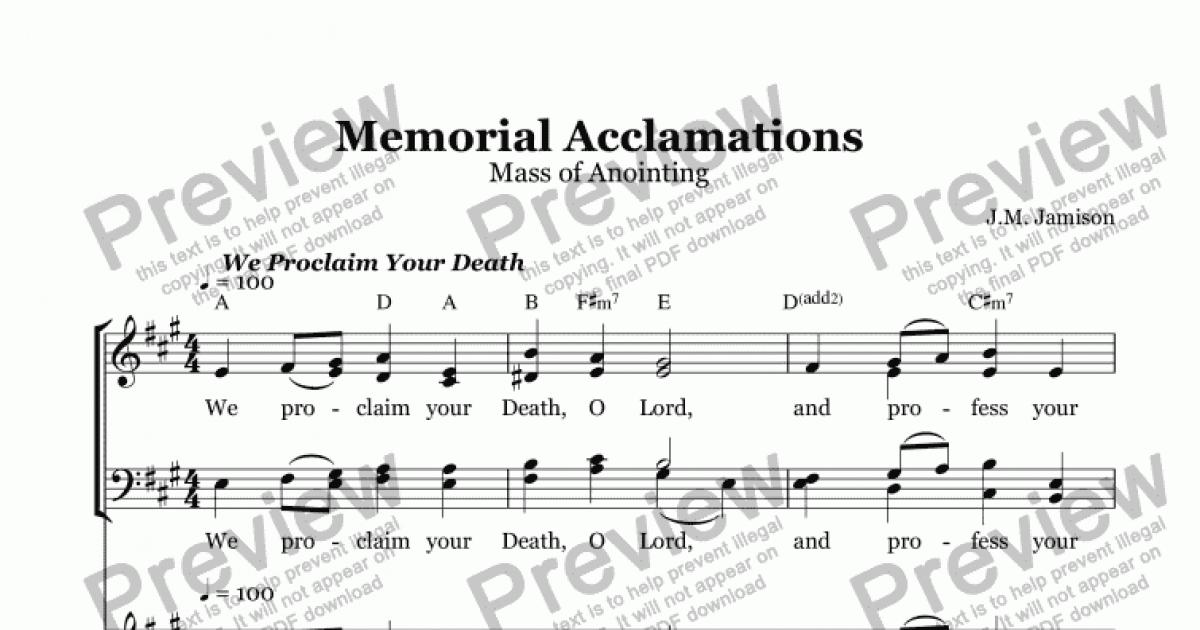 Memorial Acclamations Mass Of Anointing Download Sheet Music Pdf 4113