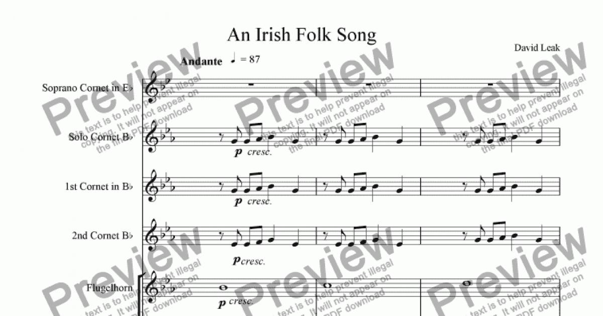An Irish  Folk  Song  Download Sheet Music  PDF file