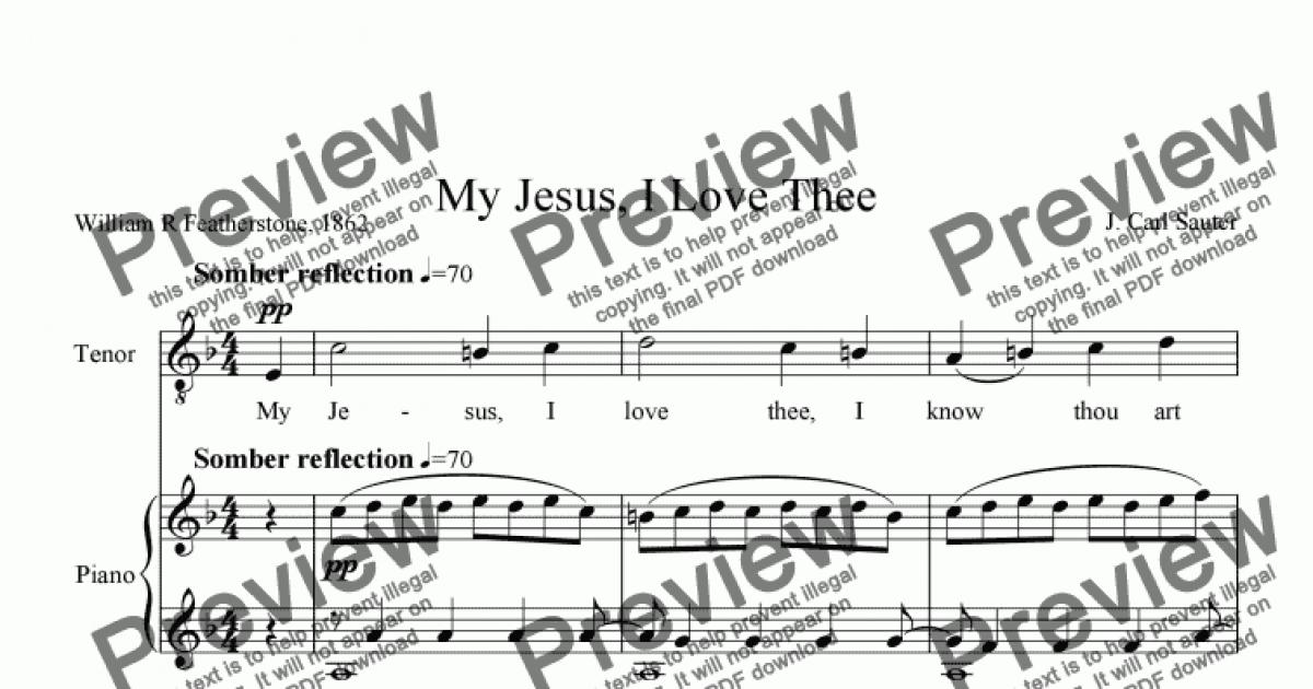 My Jesus, I Love Thee - Download Sheet Music PDF file