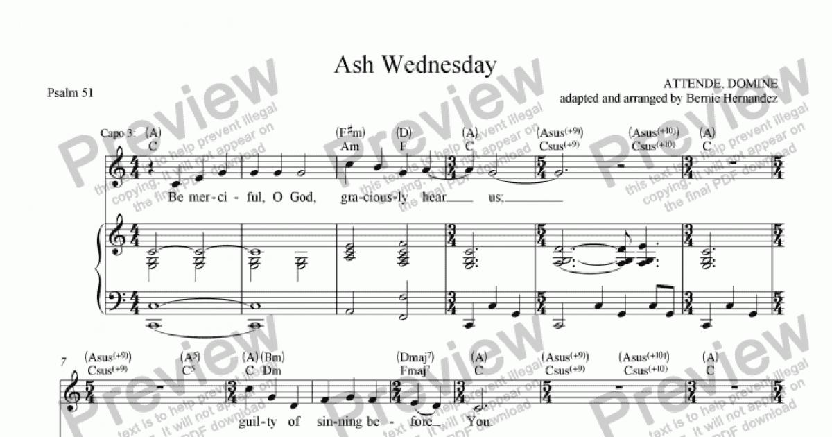 Responsorial Psalm Ash Wednesday Download Sheet Music PDF file